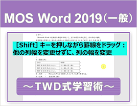 動画で学習！MOS 2019対策 Word一般レベル ～TWD式学習術～