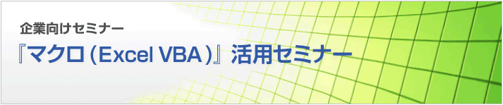 企業向けセミナー『マクロ（Excel VBA）』活用セミナー